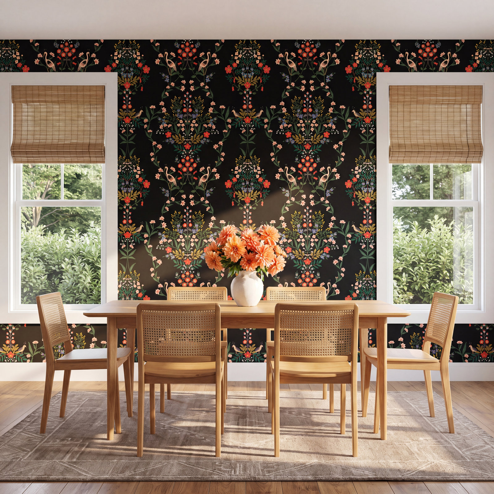 Luxembourg Self-Adhesive Wallpaper, Black