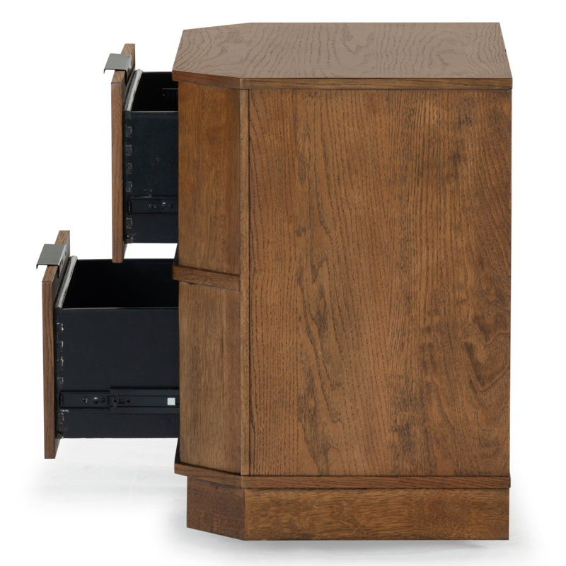 Hoenack 2 Drawer Nightstand, Medium Oak