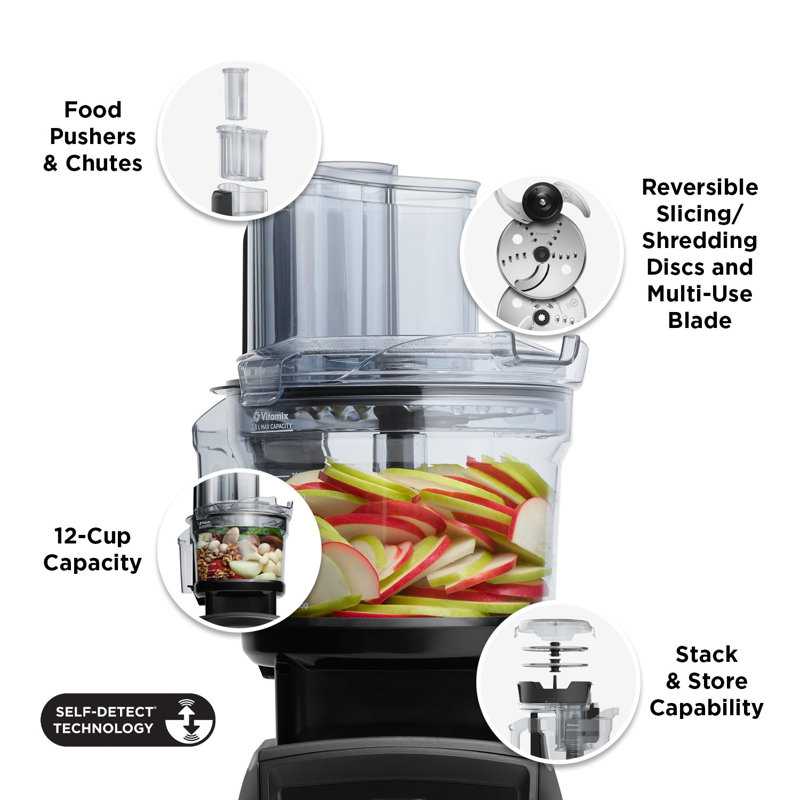 Vitamix 12-Cup Black and Clear Food Processor Attachment