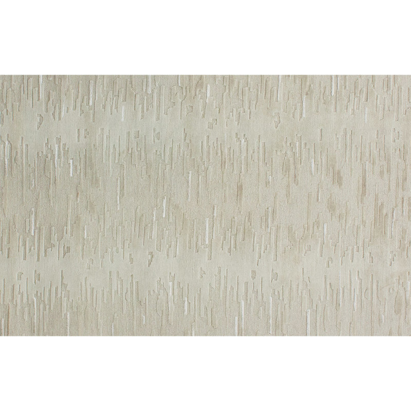 Abstract Area Rug in Cream/Silver, Rectangle 9' x 12'
