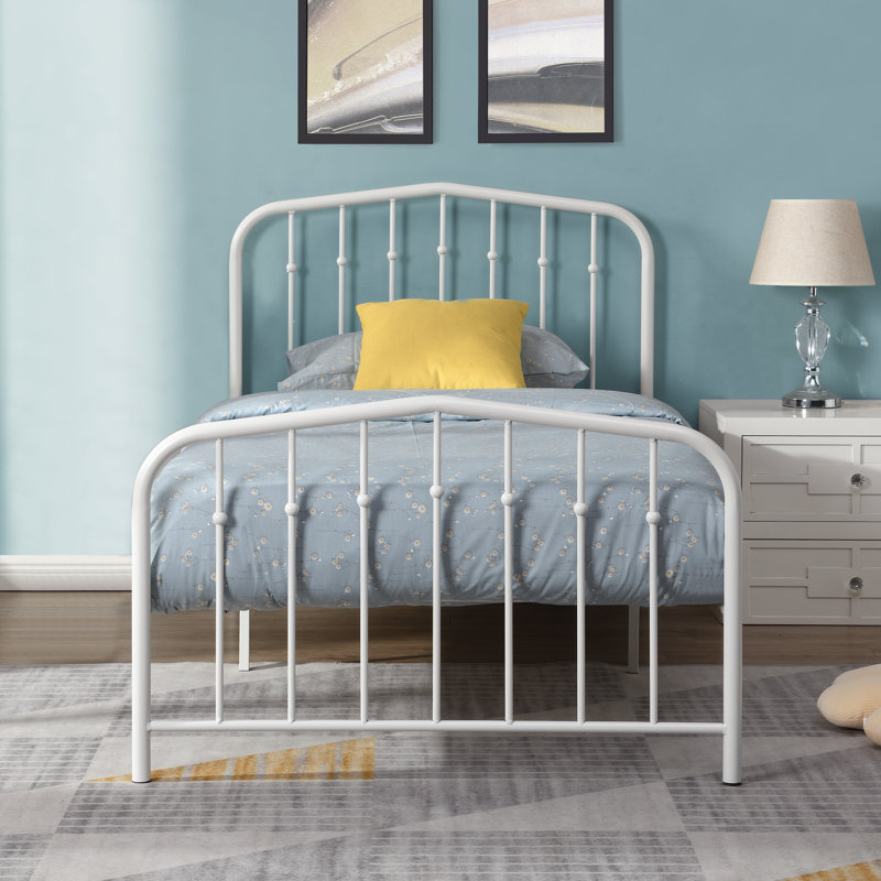 Lindsey Metal Open-Frame Bed, White, Full
