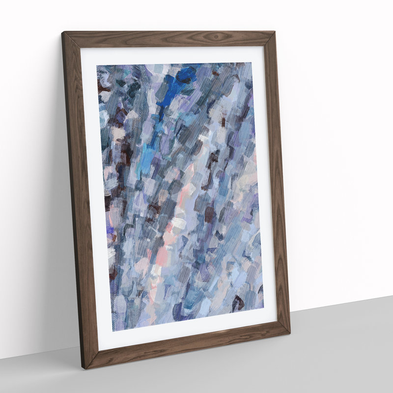 Fantasy Forever Abstract - Single Picture Frame Painting, 34cm H x 25cm W x 2cm D, Walnut