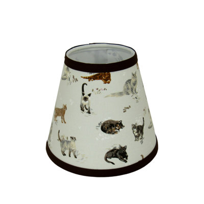 Cat Print Lampshade – Clip-On Tapered Shade For Kids Room, Nursery, Or Cat Lover Décor