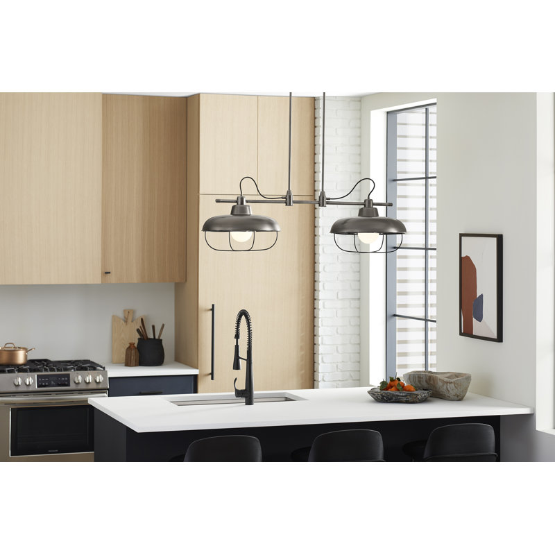 Modern Farm 2 - Light Unique / Statement  Modern Linear, Valiant Nickel