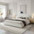 Boucle Upholstered Bed Frame With Tall Curved Headboard, Modern Minimalist Style-1167860284-1169058528
