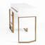 Bureau de coiffeuse extensible 47 po, coiffeuse moderne avec miroir rabattable et quatre tiroirs, coiffeuse avec table de chevet pour la chambre à coucher