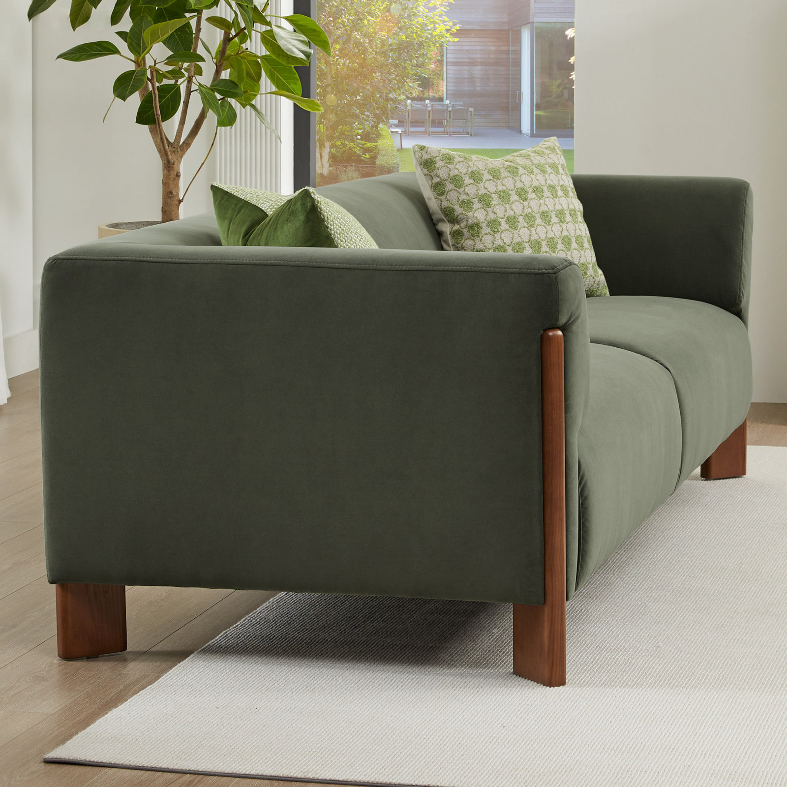 Wanetta 2-Piece Velvet Living Room Set, Soren Olivine Velvet