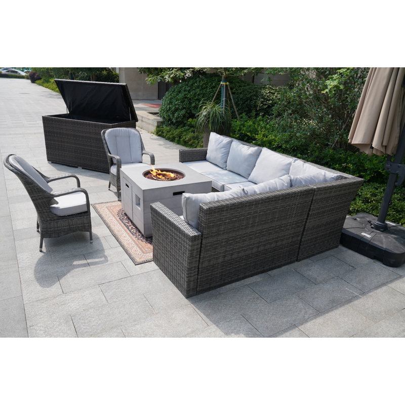 Algird 7 - Person Patio Conversation Set with Cushions