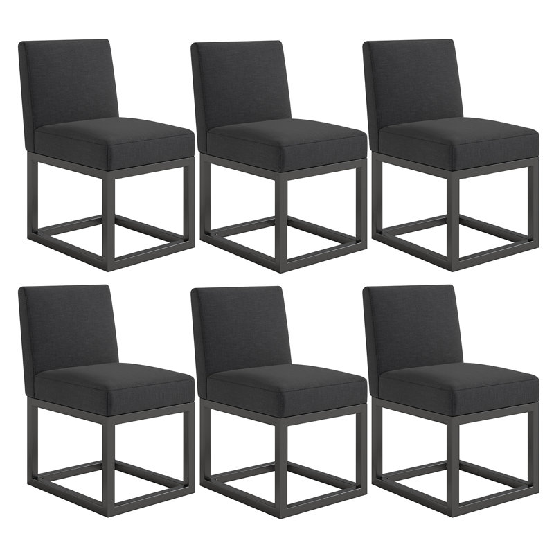 Chaise de salle à manger rembourrée Beppina, Noir