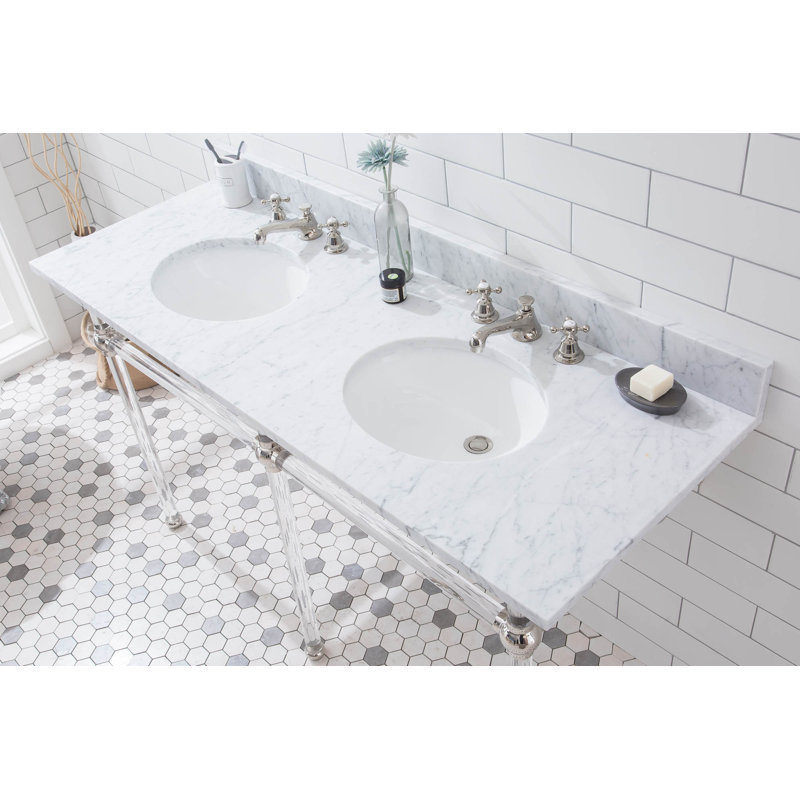 Empire 50.75'' W Double Bathroom Vanity Base, Polished Nickel