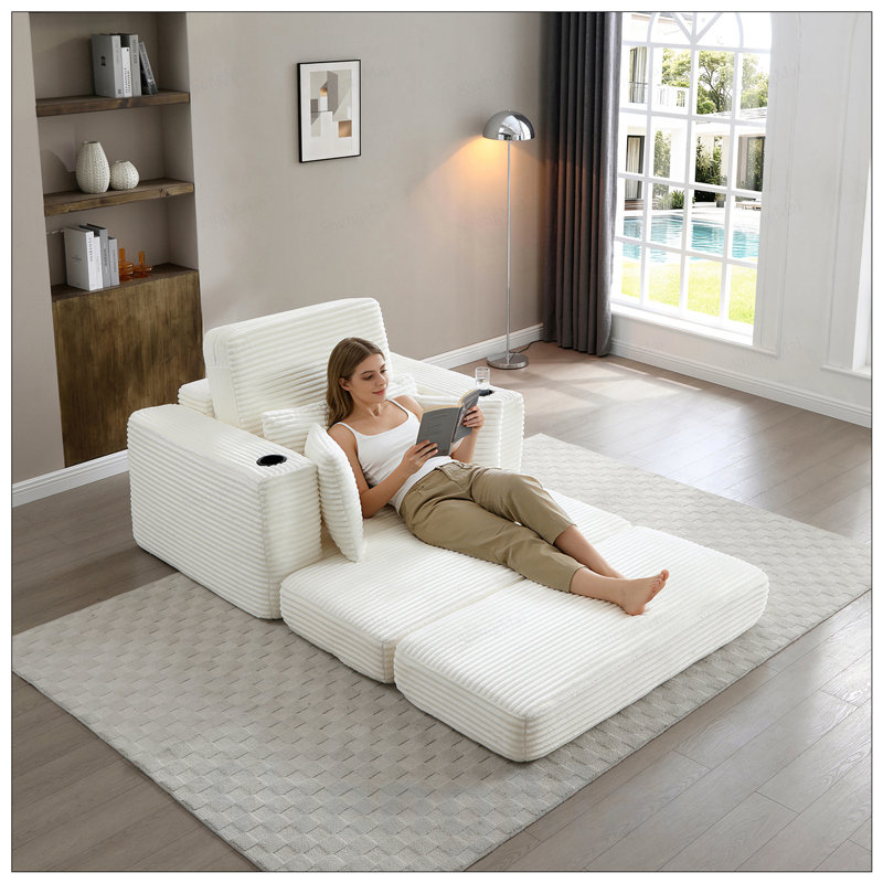 Canapé-lit modulaire 3-en-1 Boneless, Beige