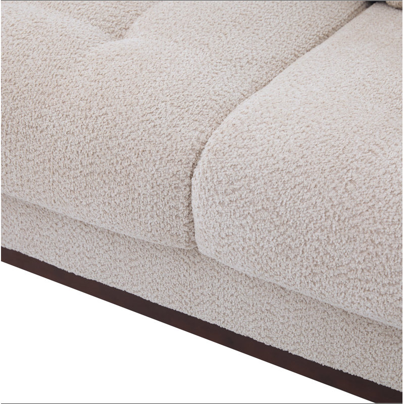 Canapé rembourré 3 places 83,5 po 83,5 po, Tissu beige