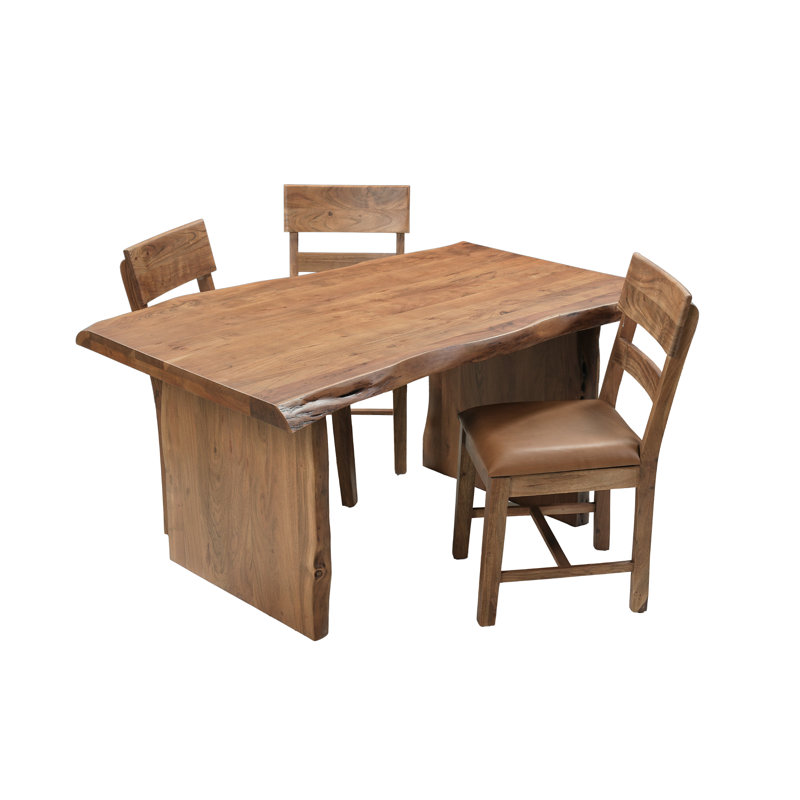 Table de salle à manger en bois massif, 60" W x 36" D, Naturel