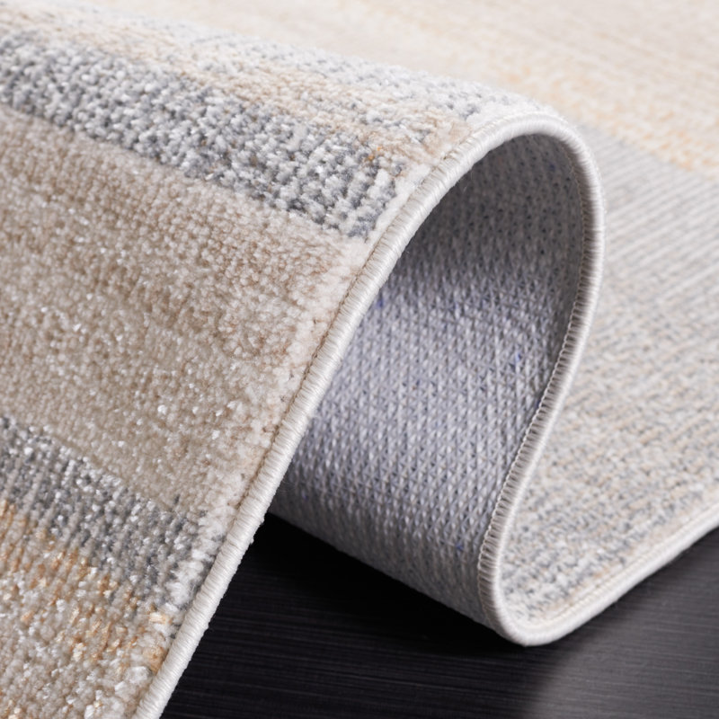 Isebelle Washable Performance Machine Washable Abstract Rug, Round 6'7"