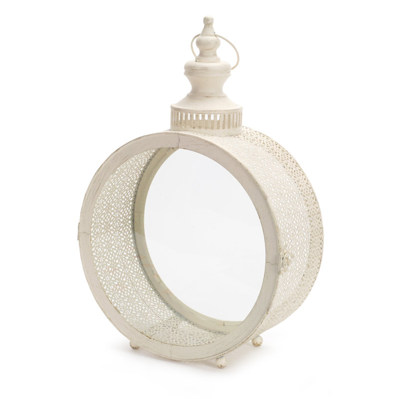 Tabletop Lantern, 17.5" H x 5.5" W x 12" D, White