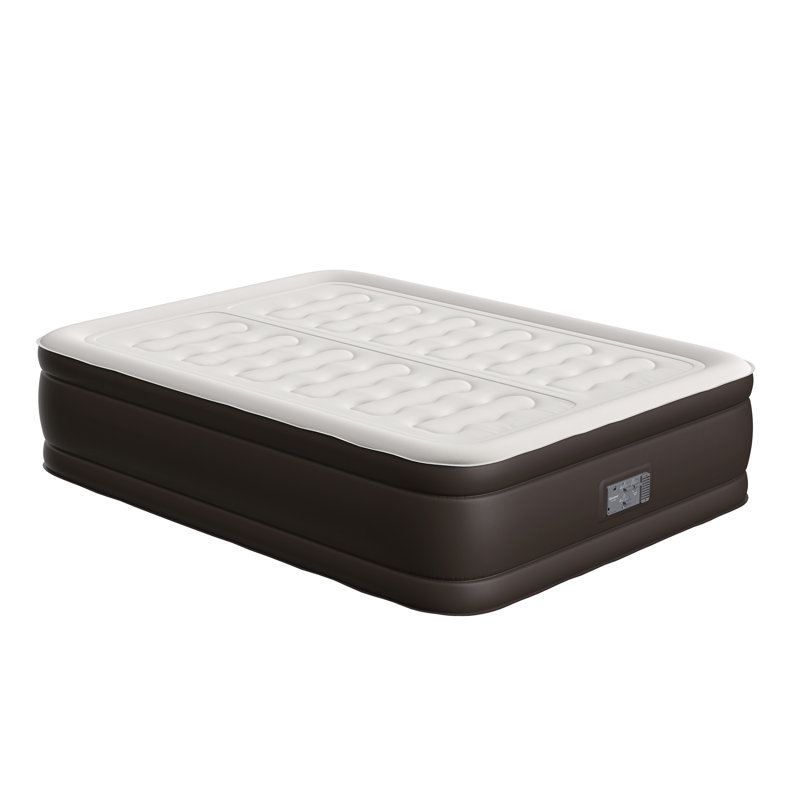 Duet 18" Queen Brown Vinyl Air Mattress with Built-in Pump