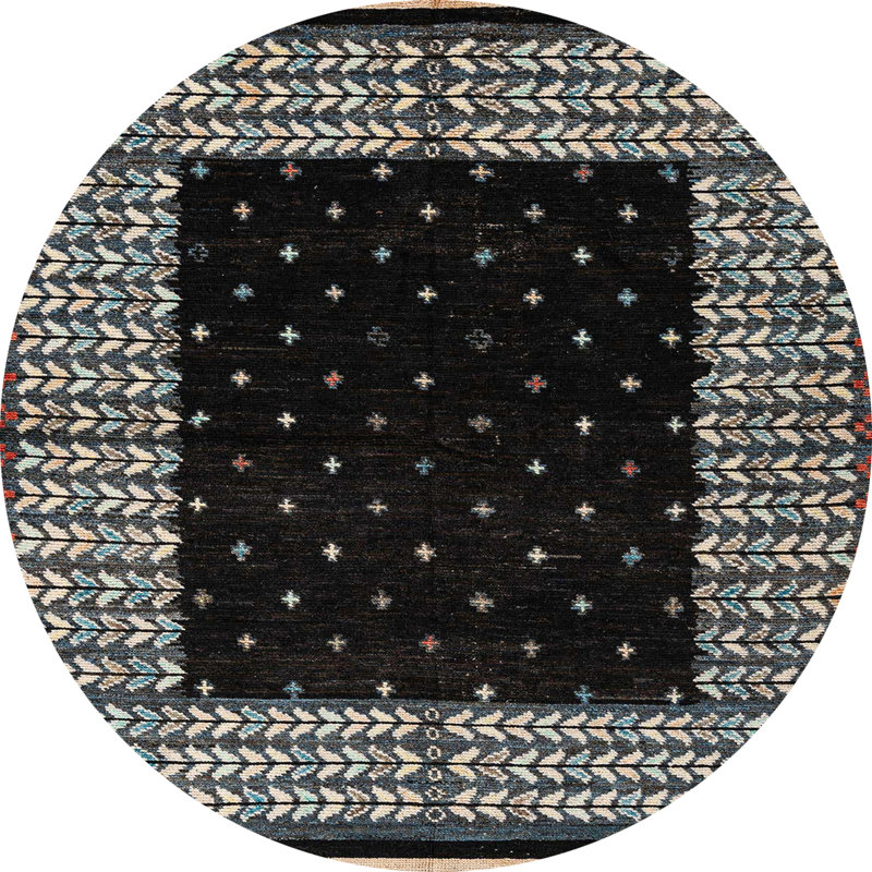 Abstract Indoor Rug, Round 7'