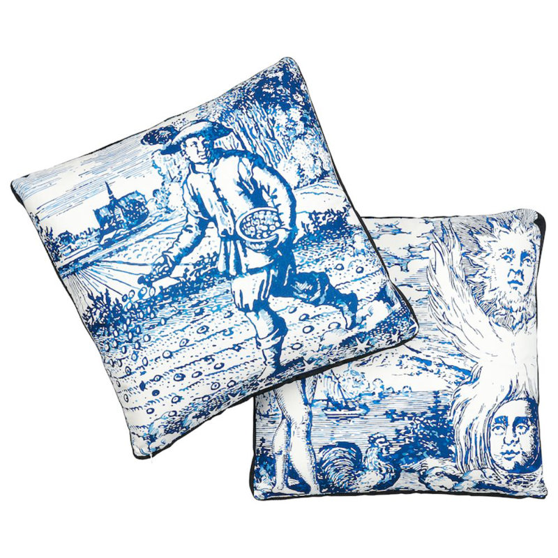 Schumacher x Johnson Hartig Modern Toile Box Pillow B