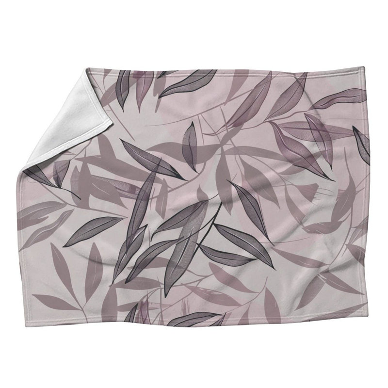 Jeté en molleton Leaves Illustration - Jolis motifs pour canapés ou lits, L 50 po x L 60 po