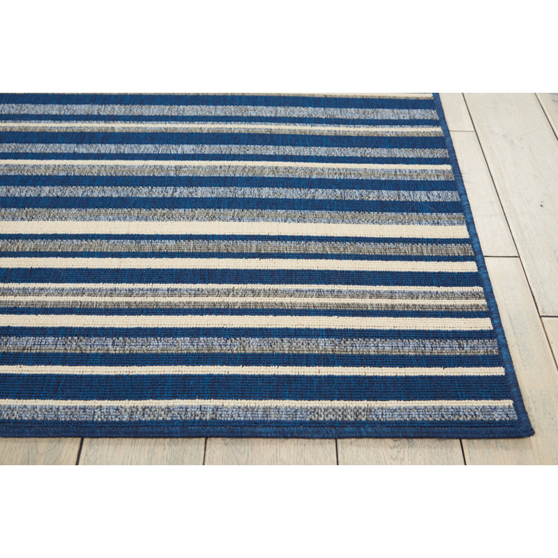Lido Navy Blue/Cream Area Rug, Rectangle 5'3" W x 7'5" L