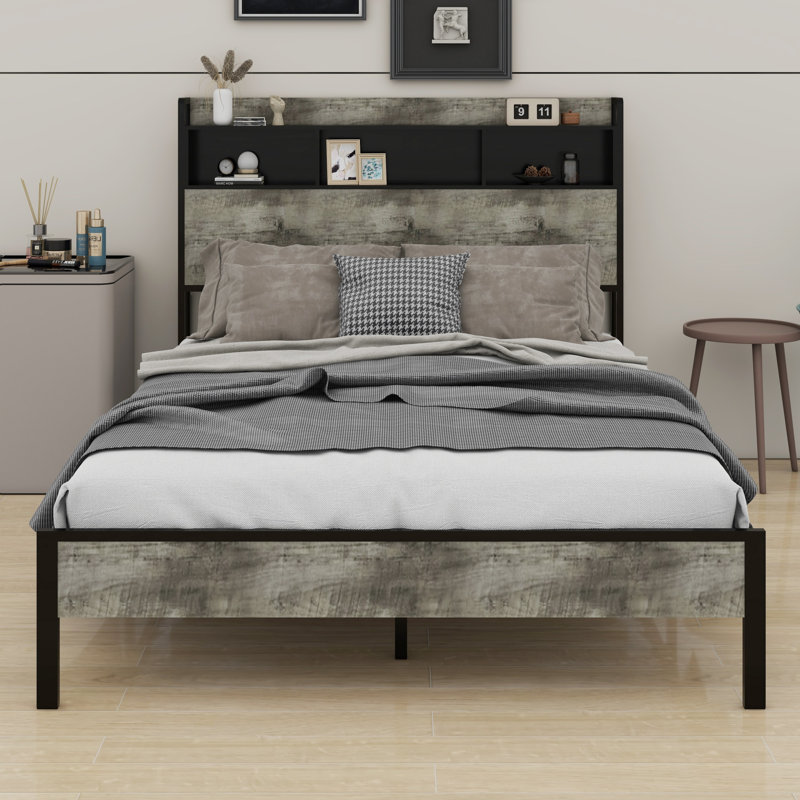 Lit plateforme avec rangement et accessoires, Double 