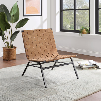 Farallones 25.63'' Wide Genuine Leather Slipper Chair
