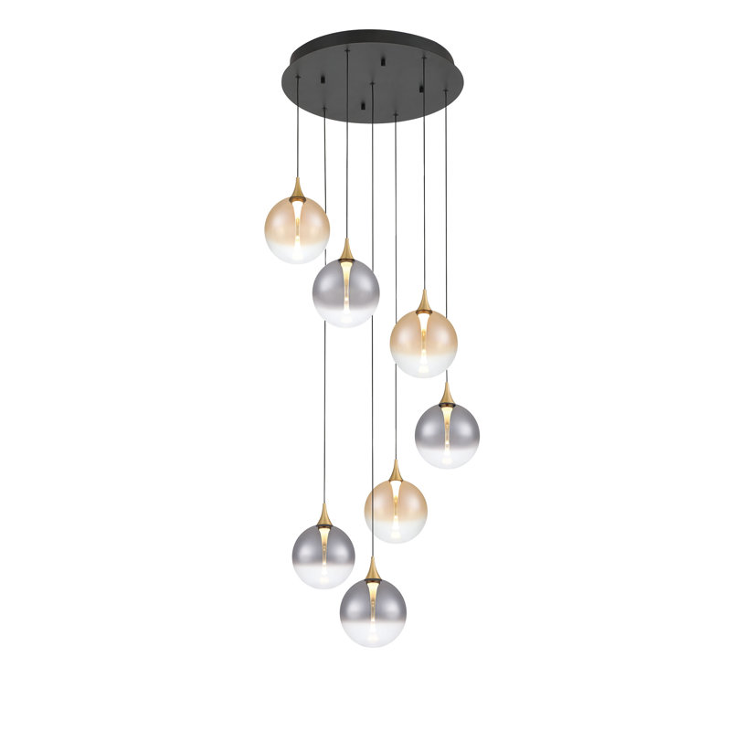 Iissa 7L 21" Chandelier, Gold Mix