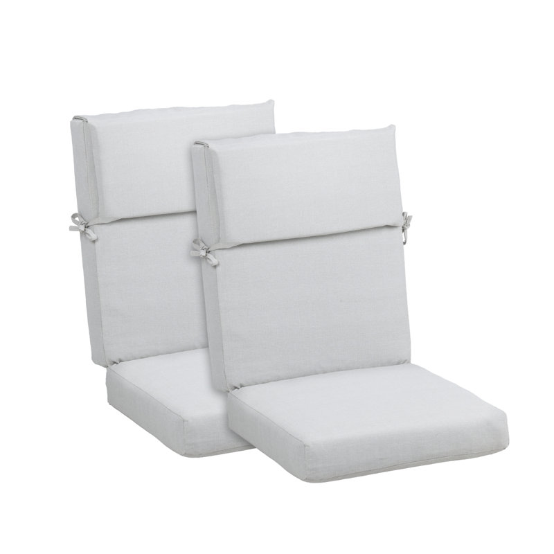 20 x 20 Inch Outdoor Rocking Chair Cushion Set of 2, Light Gray