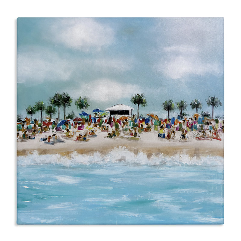 Toile de plage tropicale, design par Emma Bell, H 17 po x l 17 po