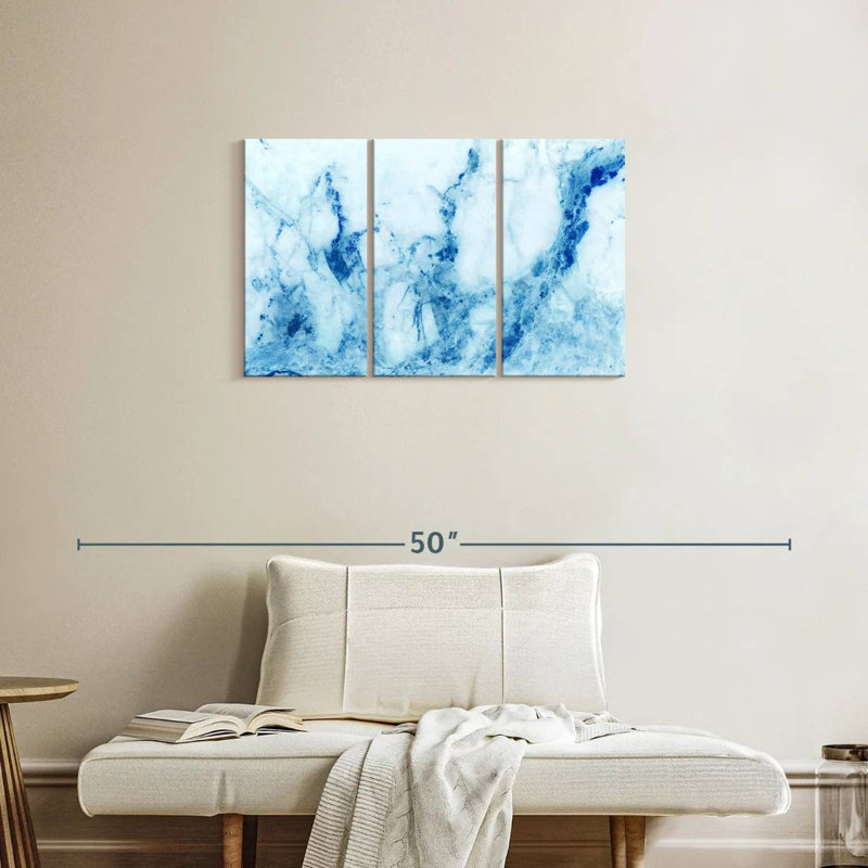 Alvord Marble Blue Abstract, 20" H x 33" W