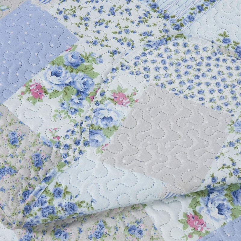 Haygarden Polyester Patchwork Bedspread with Pillow Shams, 230 x 250 cm Bedspread - 2 Pilllow Shams