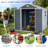 6 Ft X 8 Ft Resin Outdoor Storage, Plastic Garden Sheds With Floor And Lockable Door For Backyard, Lawn, Grey-123950930-123950932