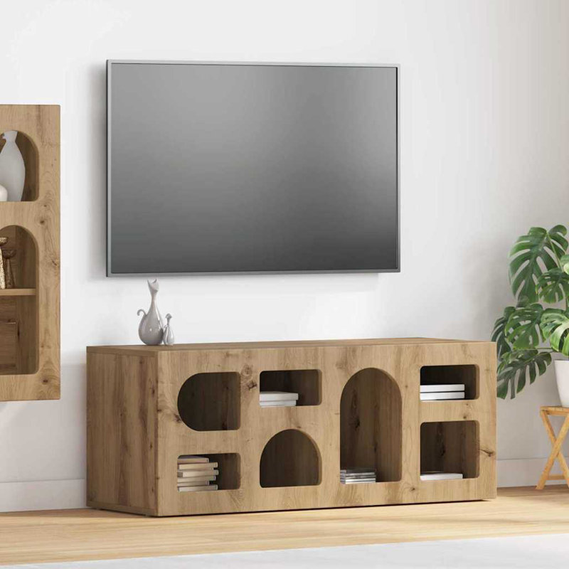 Unfinished TV Stand, 40cm H x 100cm L x 35cm W, Artisan Oak