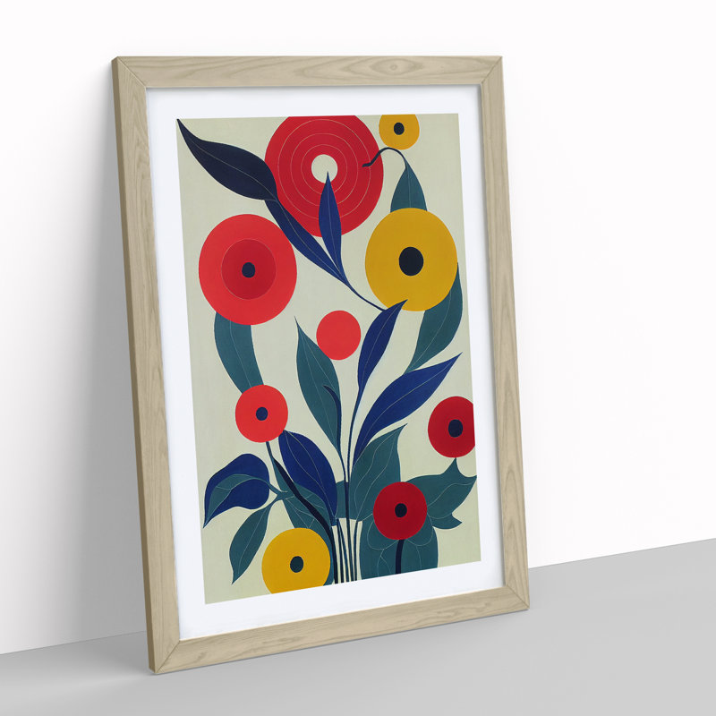 XV1022-781X Art Flowers Abstract No.6 1 Piece Single Picture Frame Wall Art, 46cm H x 34cm W, Beige
