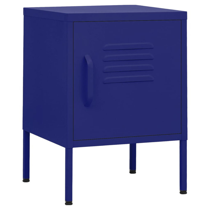 Izzabel 35 cm W Steel Bedside Table, Navy Blue, Set of 2