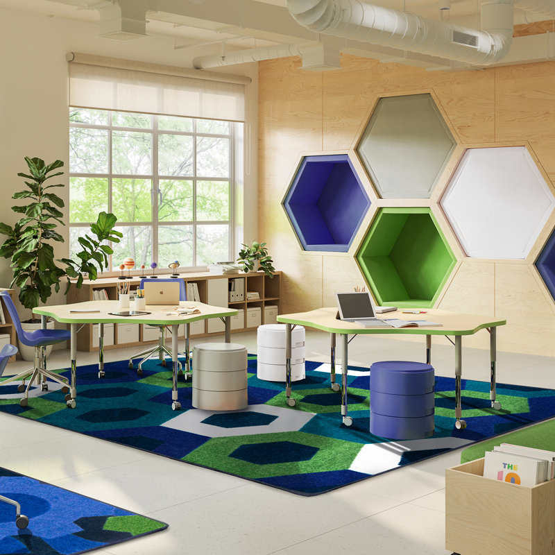 Tapis hexagonal Kid Essentials, Rectangle 5 pi 4 po x 7 pi 8 po