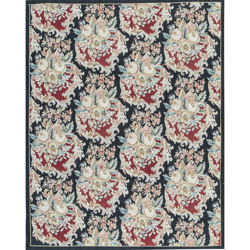 Aubusson Renaissance Wool Floral Area Rug