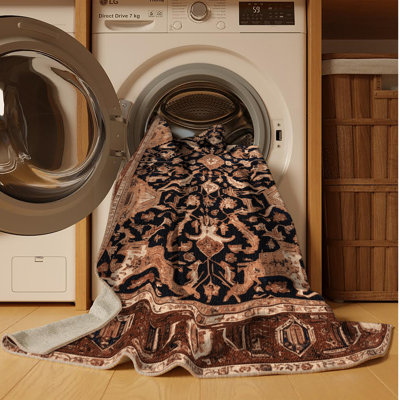 Tapis brun lavable à la machine