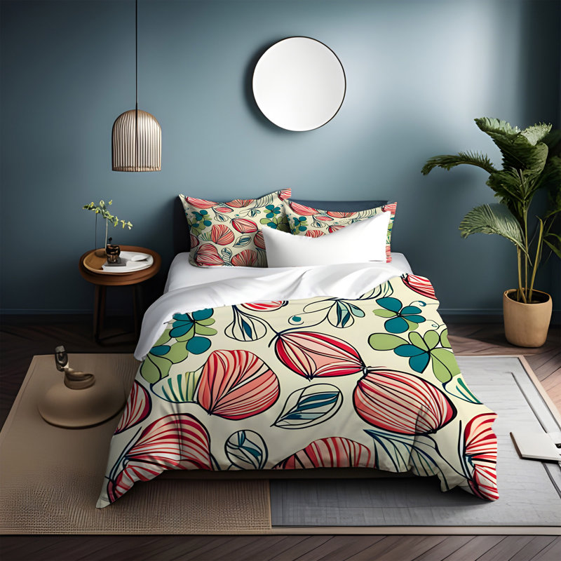 Polyester Abstract Duvet Cover, King Duvet Cover + 2 King Shams