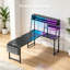 L-Shaped Metal Base Computer Desk
