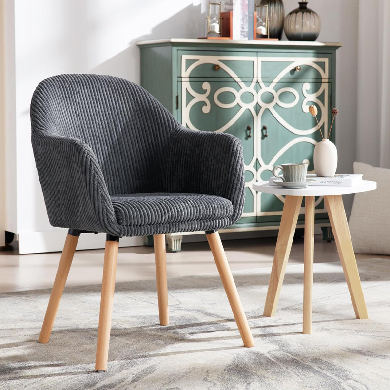Osuna 49cm H Polyester Blend Upholstered Full Back Armchair, 1, Dark Grey