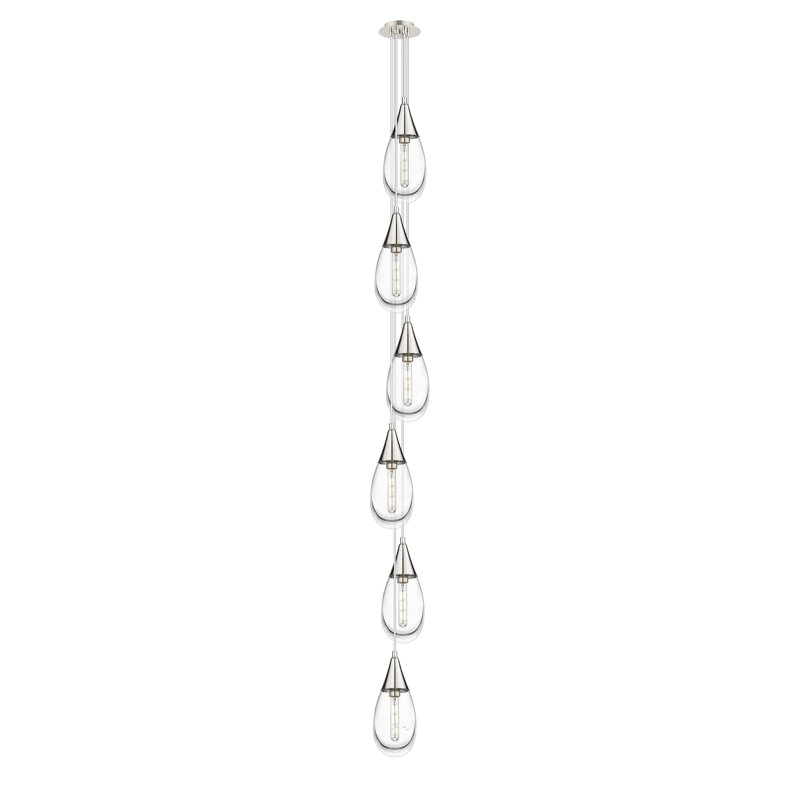 Stamant 6 - Light Cluster Pendant, Clear, Polished Nickel