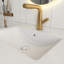 Meuble-lavabo blanc brillant 24 po avec lavabo en céramique, armoire avec 2 grands tiroirs, système de fermeture en douceur-1758185163
