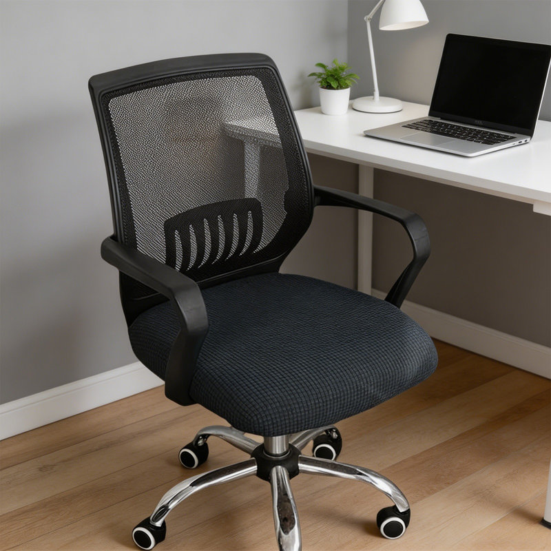 Housse de chaise de bureau extensible Housse de protection pour chaise de bureau universelle, Black