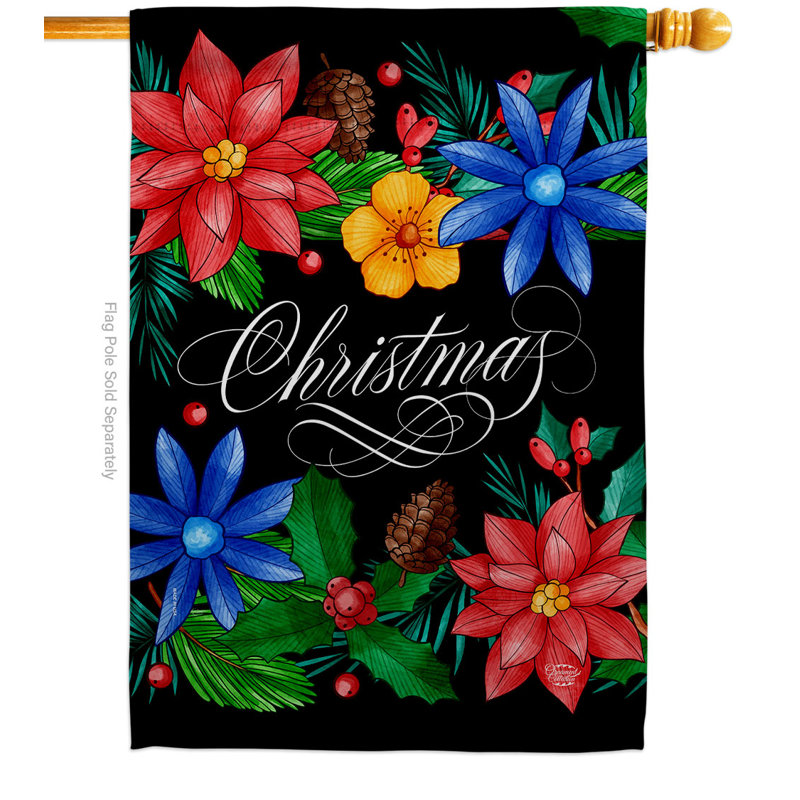Drapeau de Noël 40 po x 28 po Bouquet de Noël