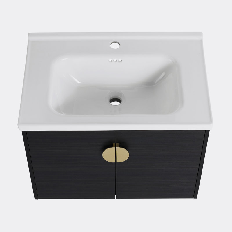 27.8'' Single Bathroom Vanity with Ceramic Top