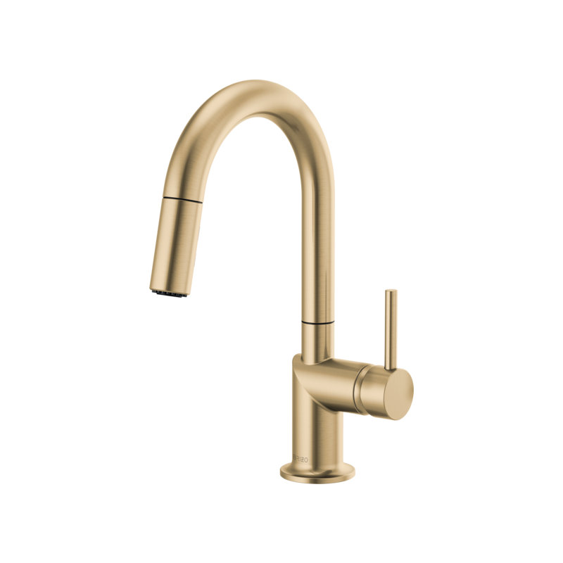 Odin® Pull-Down Prep Faucet with Arc Spout, Lever, Luxe Gold