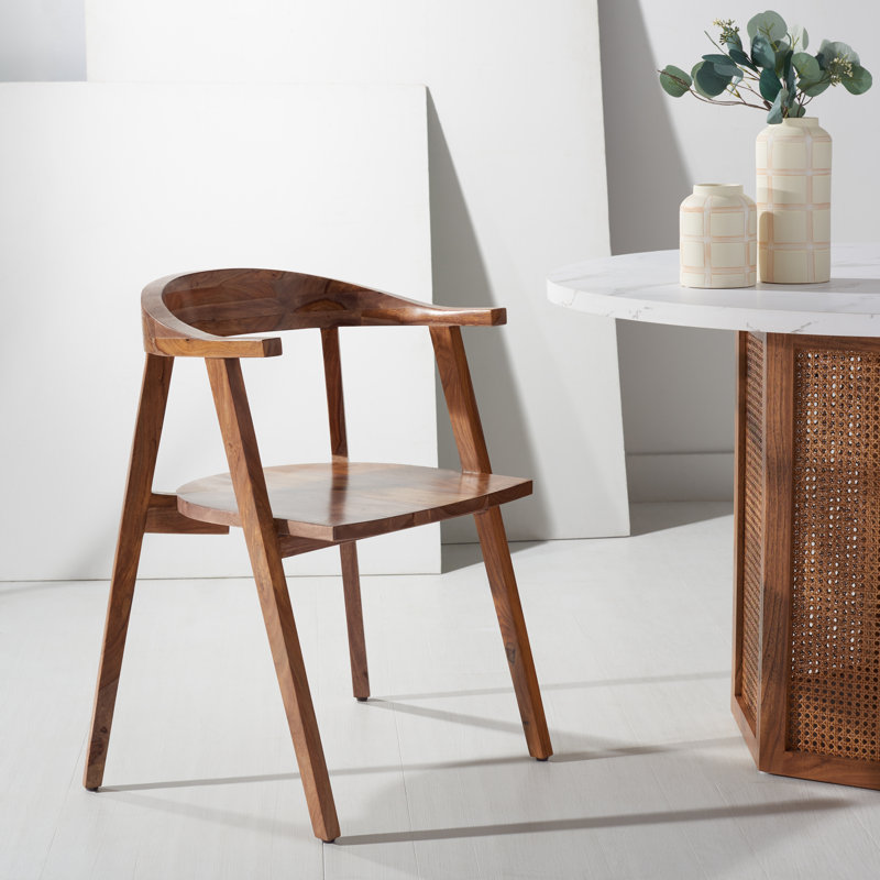Chaise avec accoudoirs en bois massif Gensis