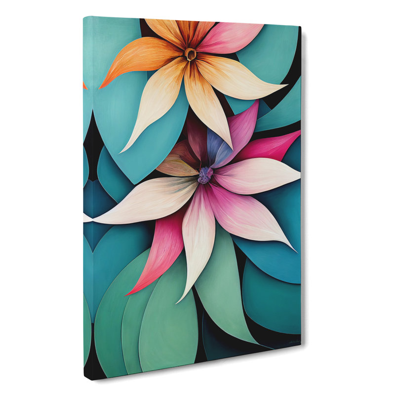 Exotic Flowers - Wrapped Canvas, 50cm H x 35cm W