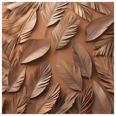 Rideaux de douche bronze à feuilles de palmier très longs